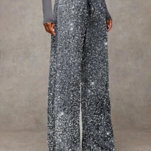 Pantalones recta con lentejuelas