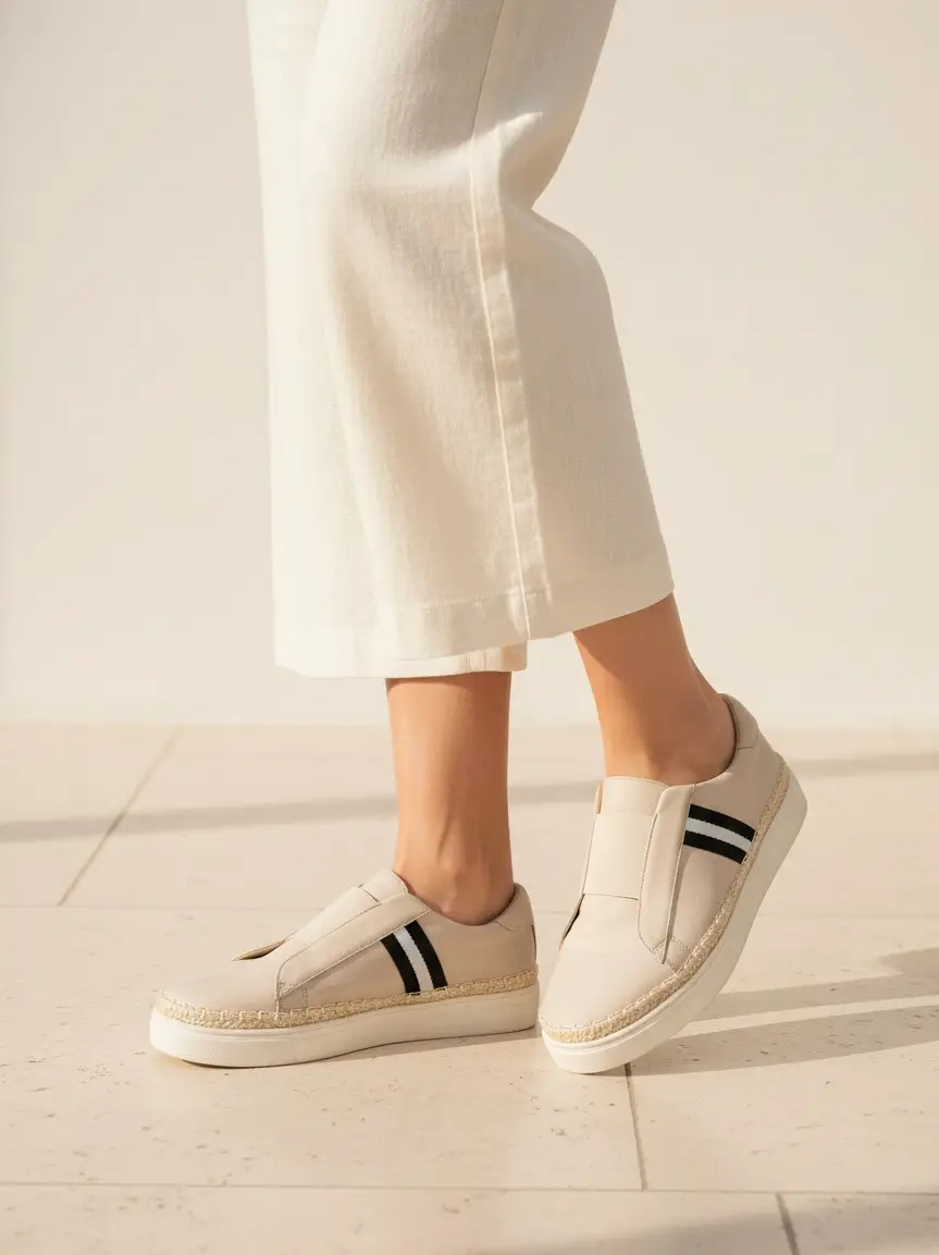 Zapatillas con plataforma Hueso - Imagen 2