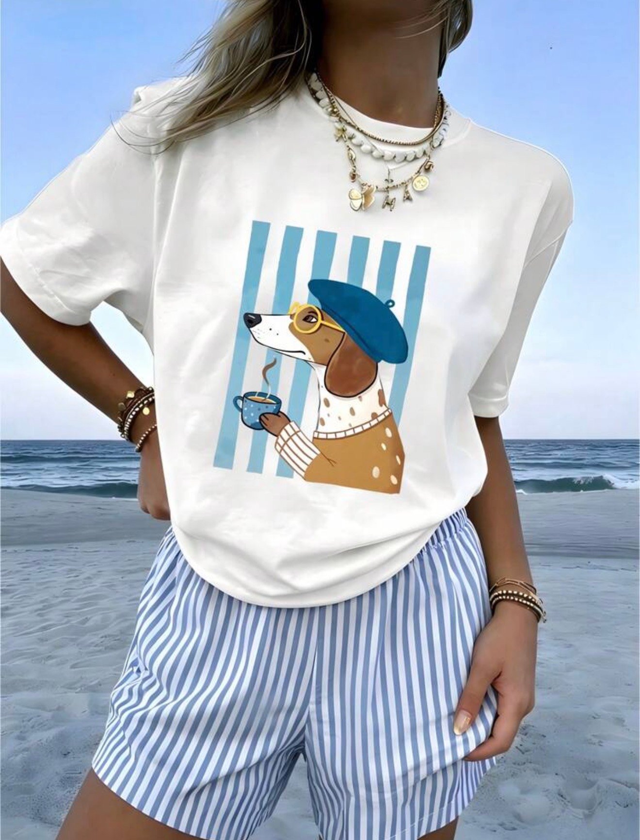 Franela estampado de boina de perro - Imagen 4
