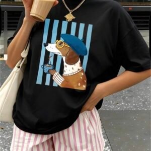 Franela estampado de boina de perro