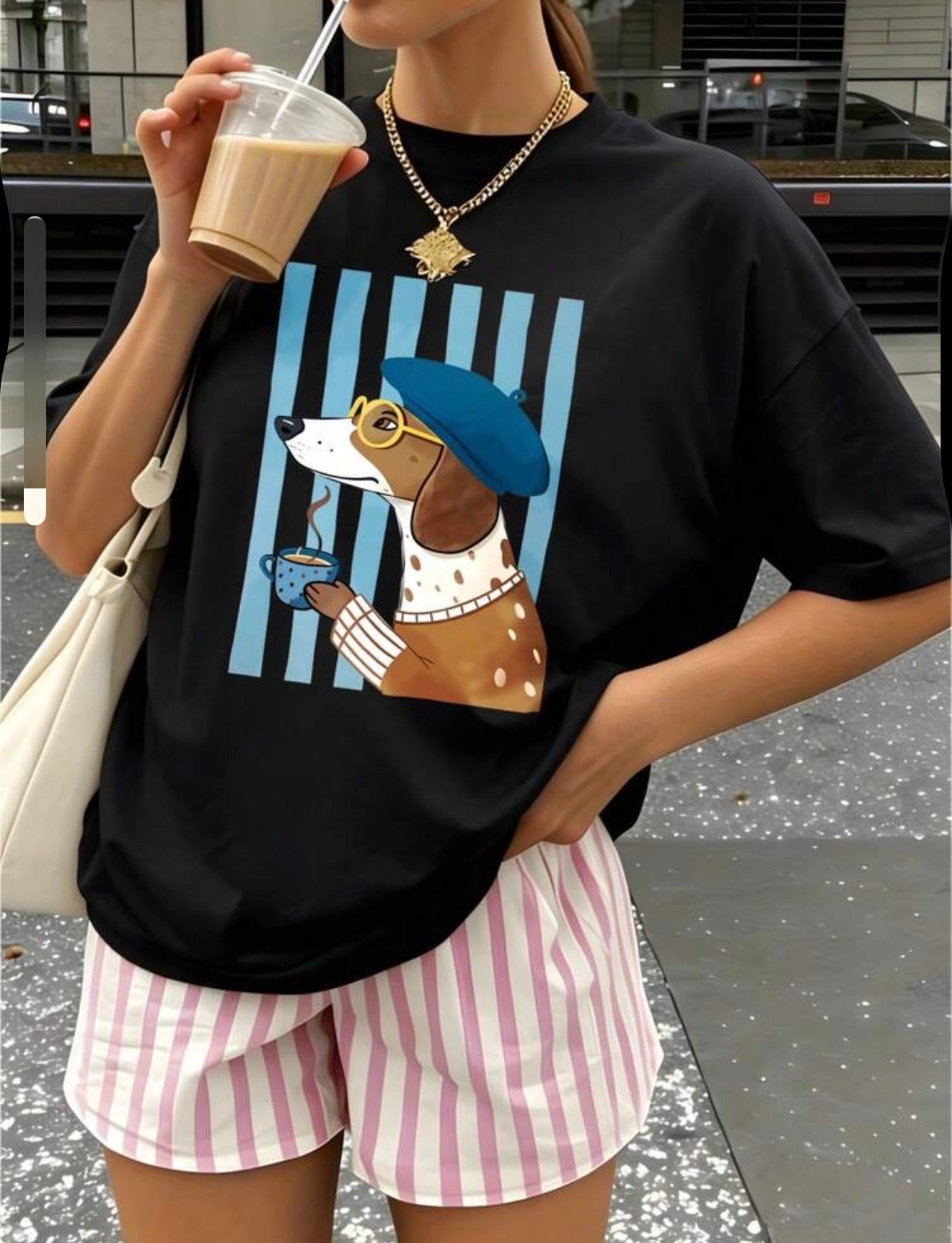 Franela estampado de boina de perro