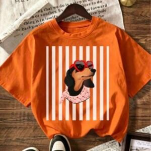 Franelas con estampado de perro salchicha