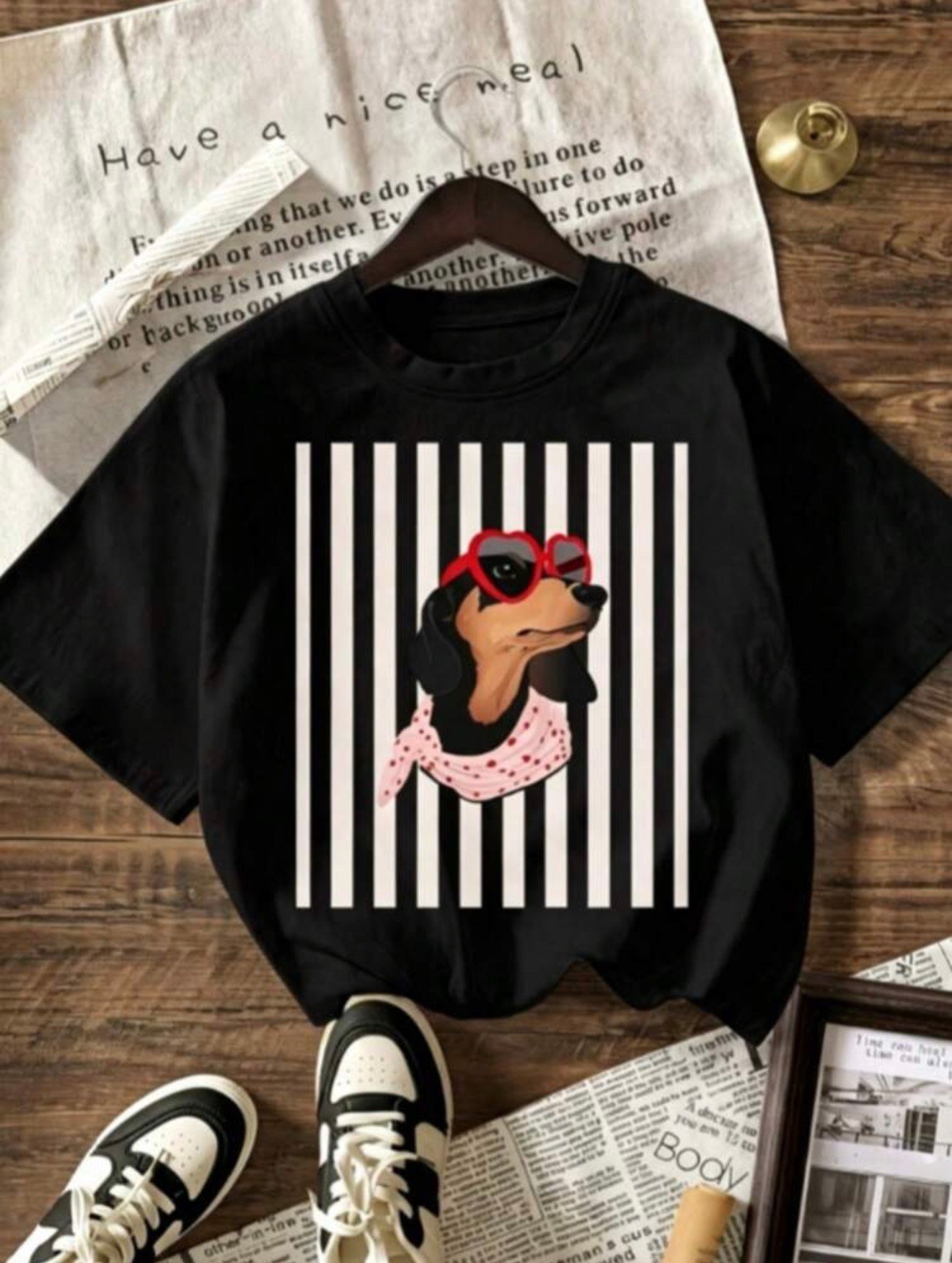 Franelas con estampado de perro salchicha - Imagen 2