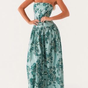 Vestido cóctel sin tirantes