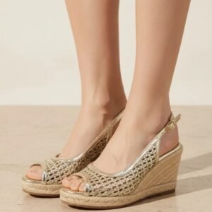 Sandalias cuña tejidas