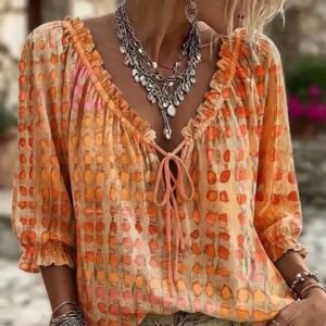 Blusa boho de lunares