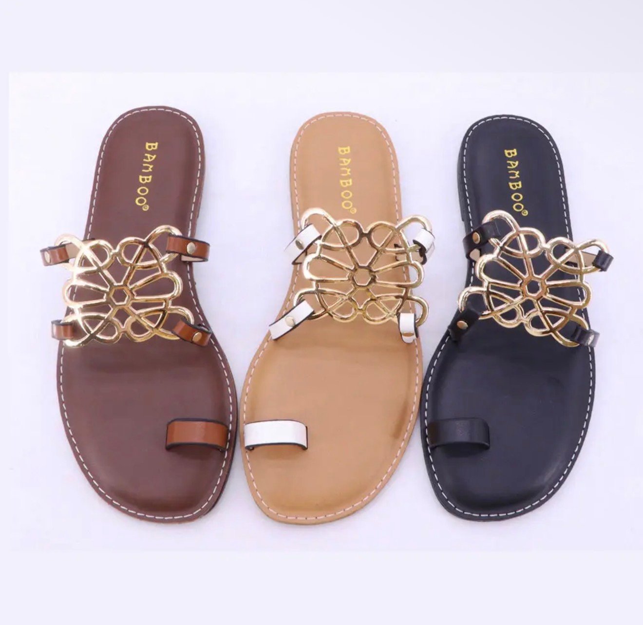 Sandalias Planas de Metal