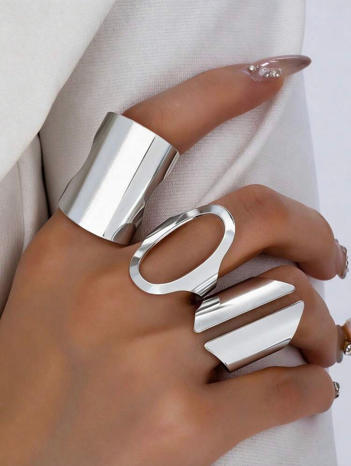 3 Anillos Geométrico Retro - Imagen 4