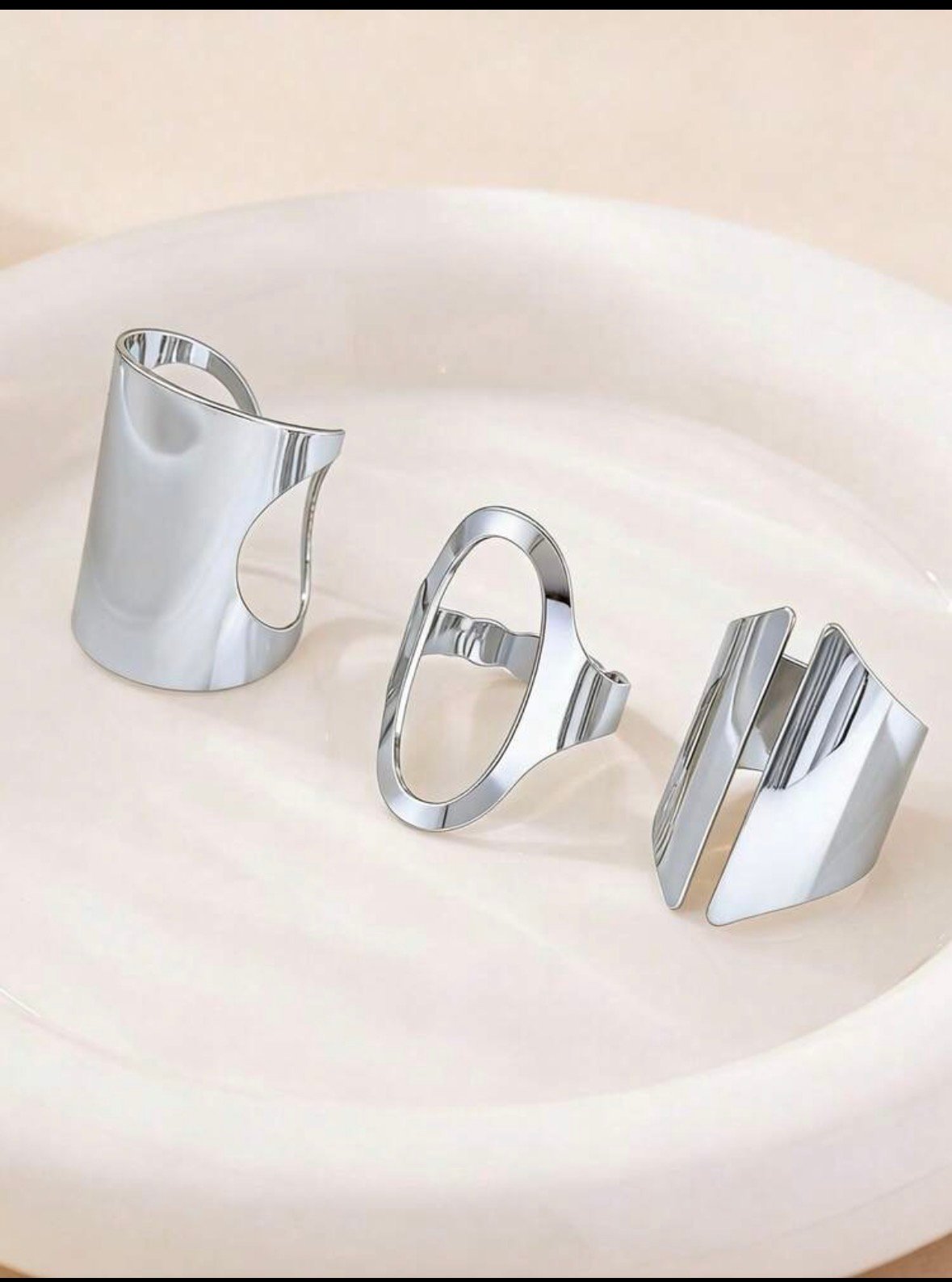 3 Anillos Geométrico Retro - Imagen 3