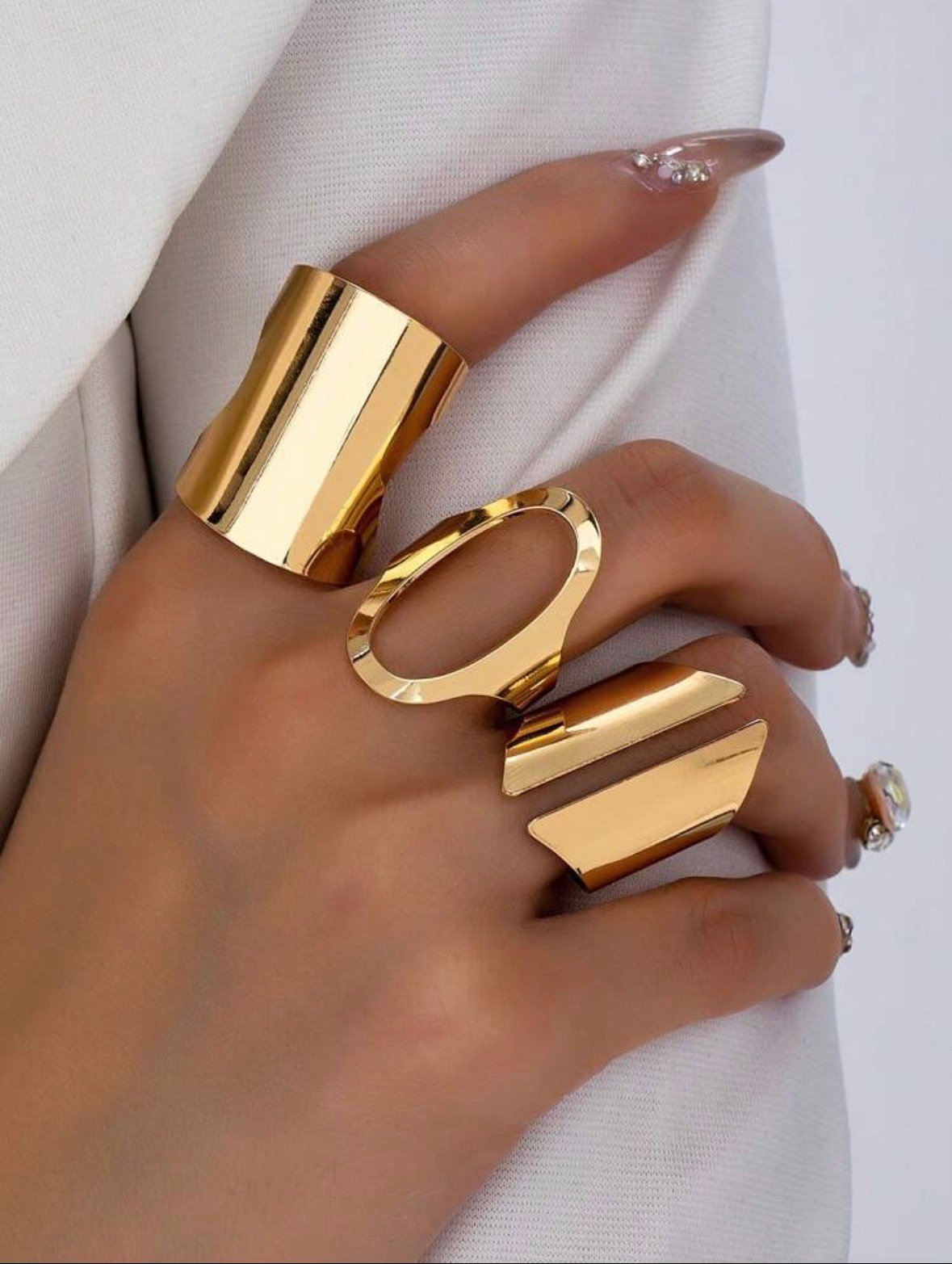 3 Anillos Geométrico Retro