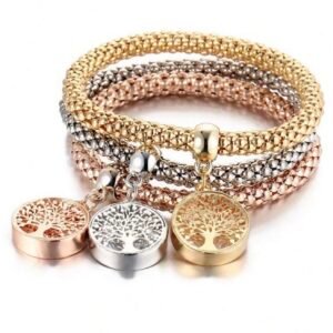 Set de 3 pulseras multicolor,
