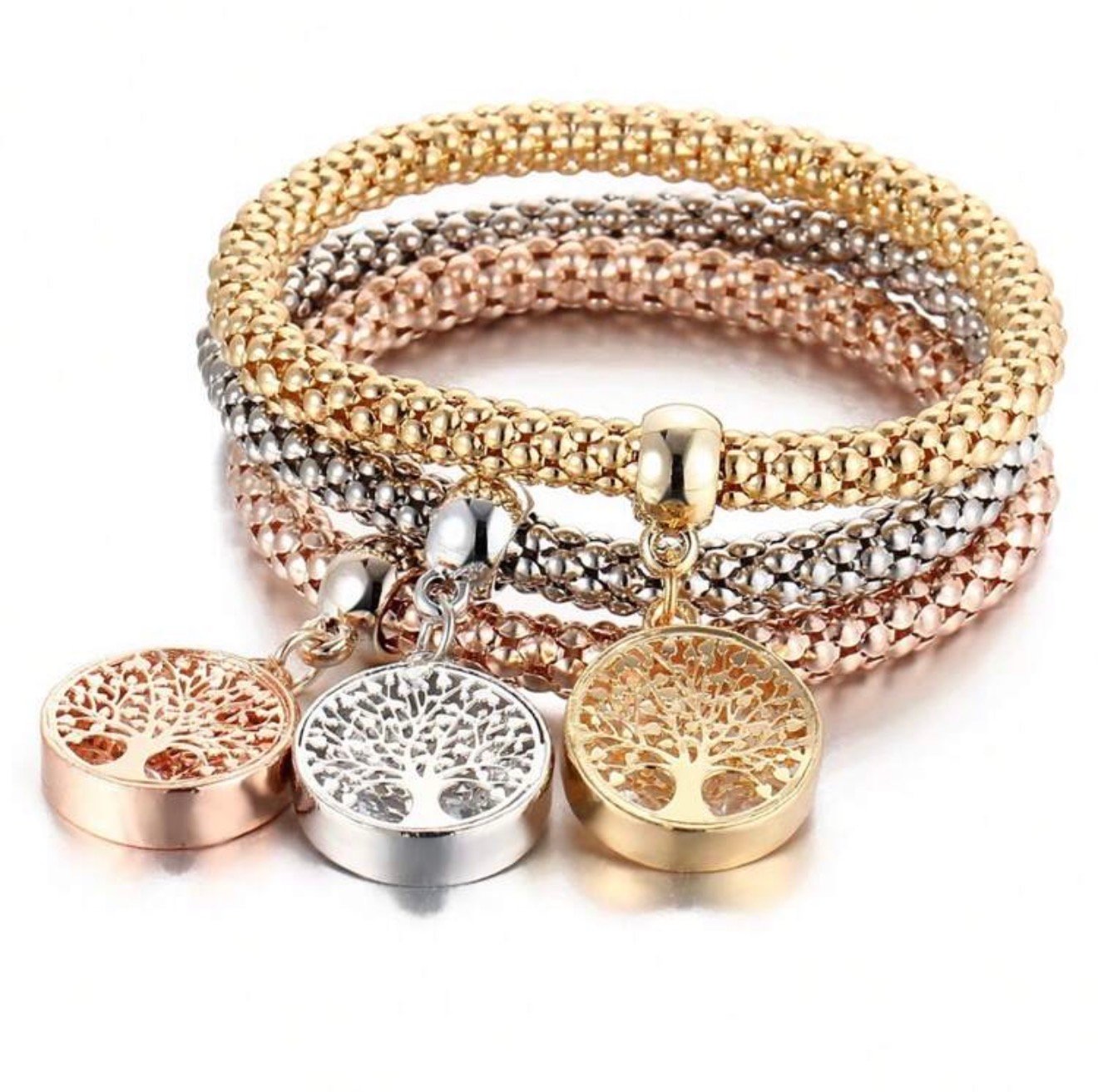 Set de 3 pulseras multicolor,