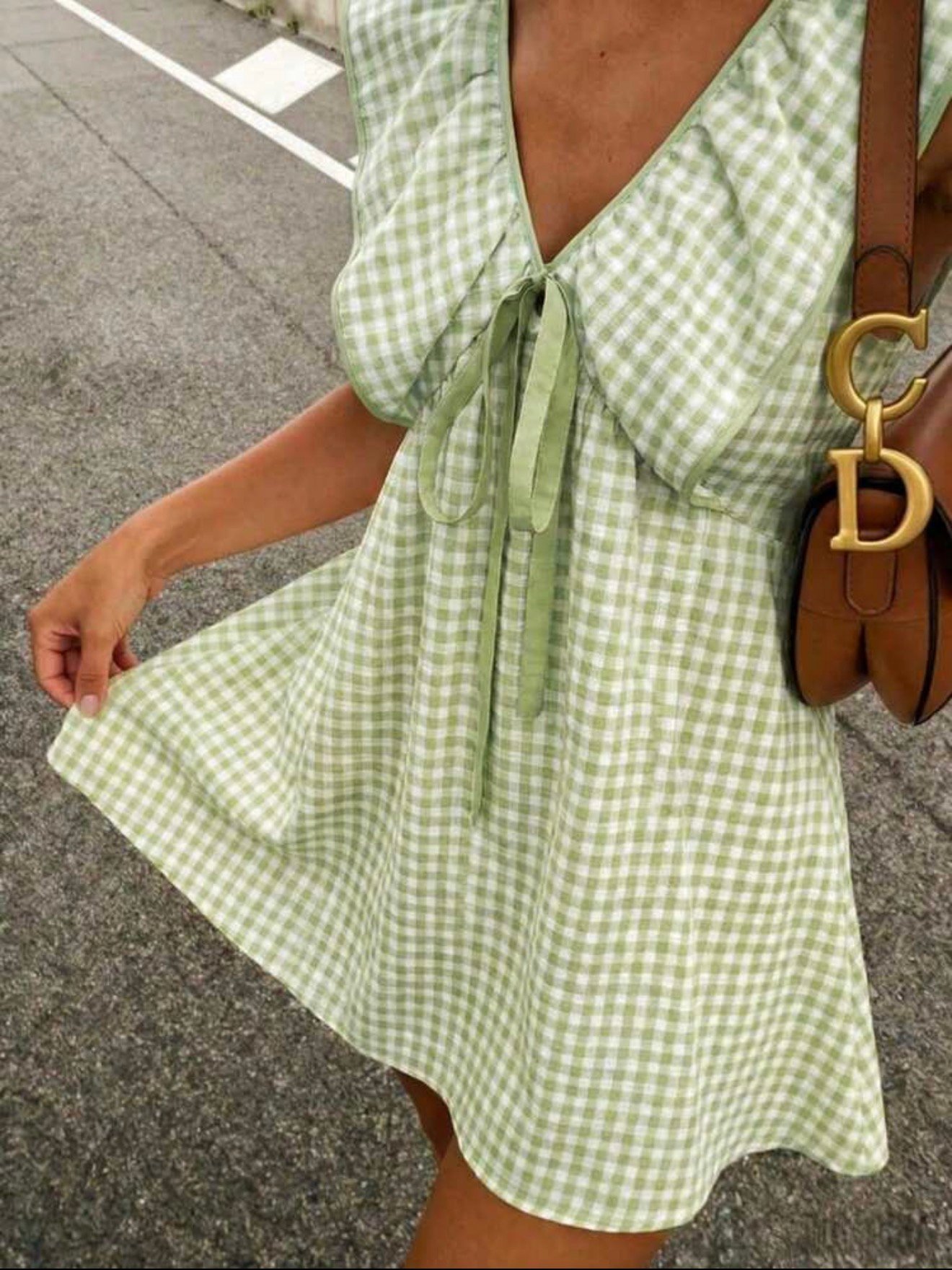 Vestido mini de cuadros - Imagen 4