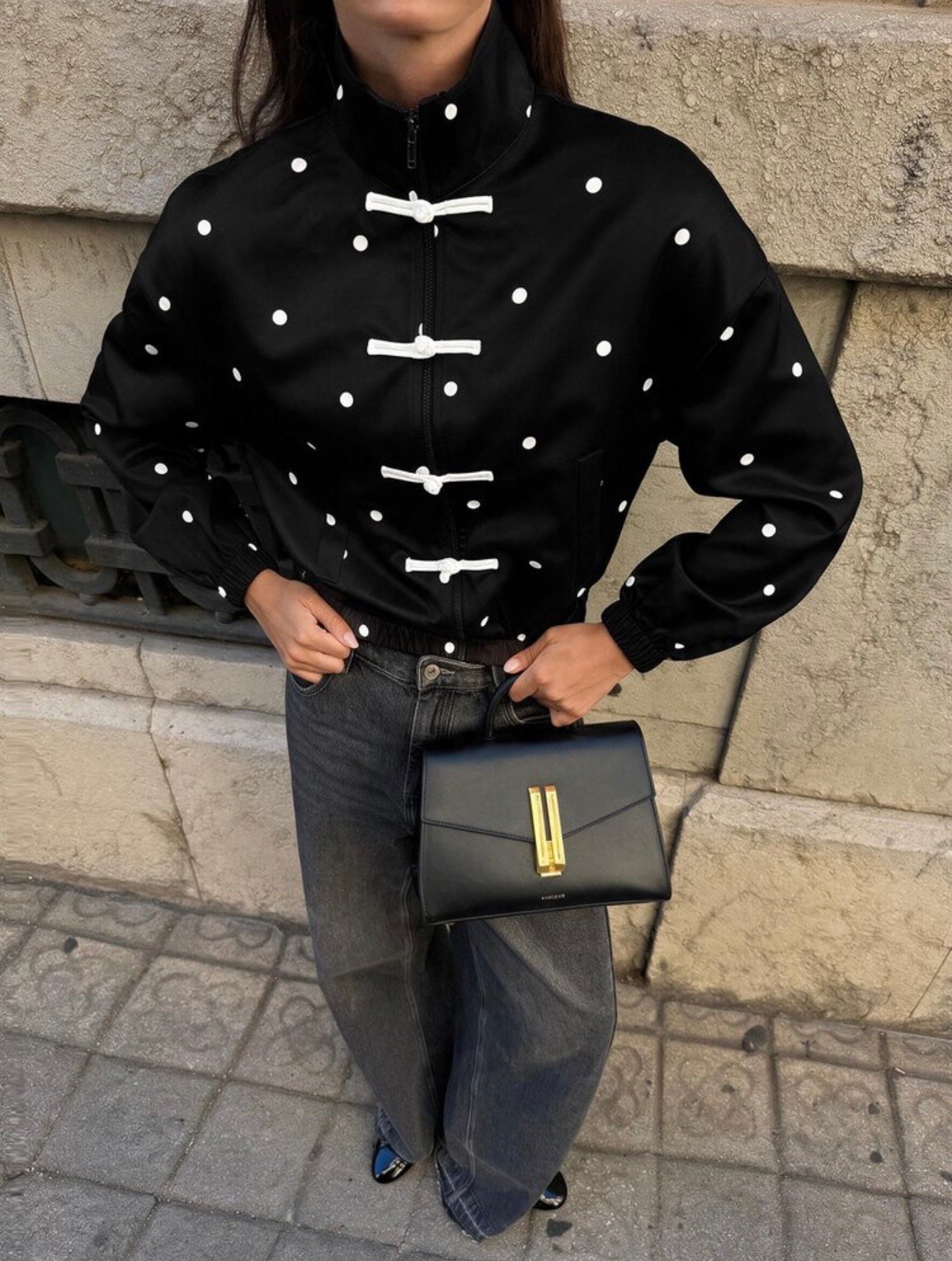 Chaqueta elegante de lunares