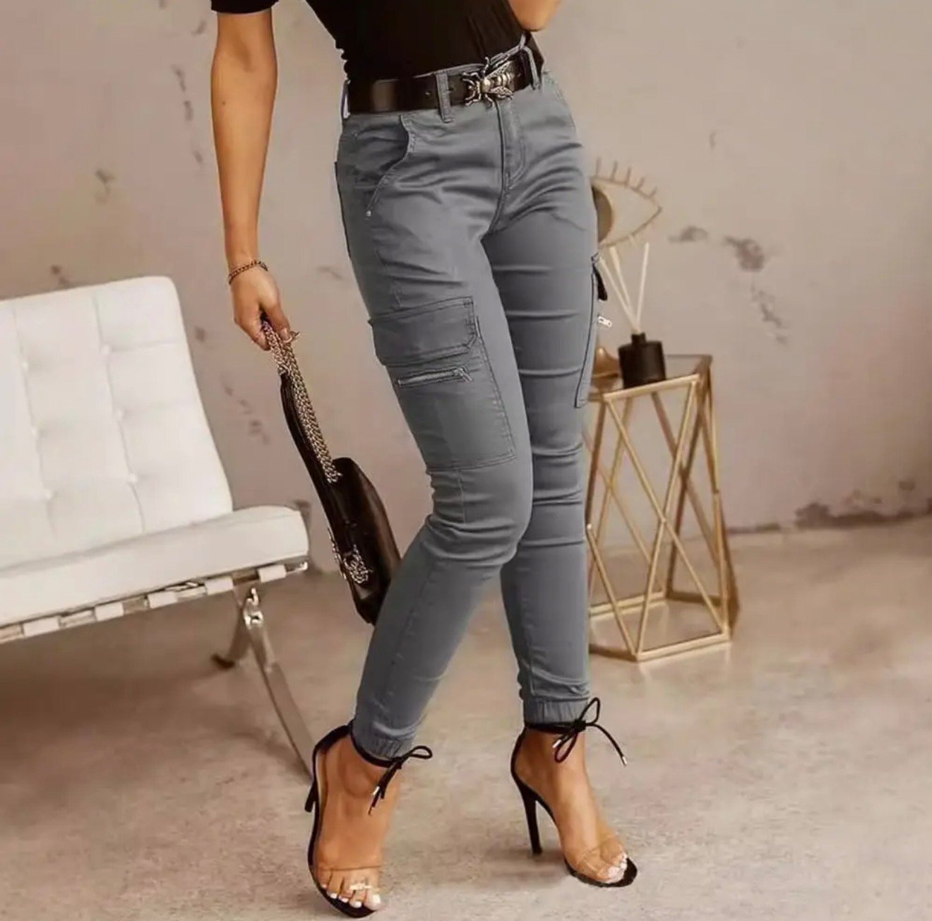 Pantalones cargo pitillo
