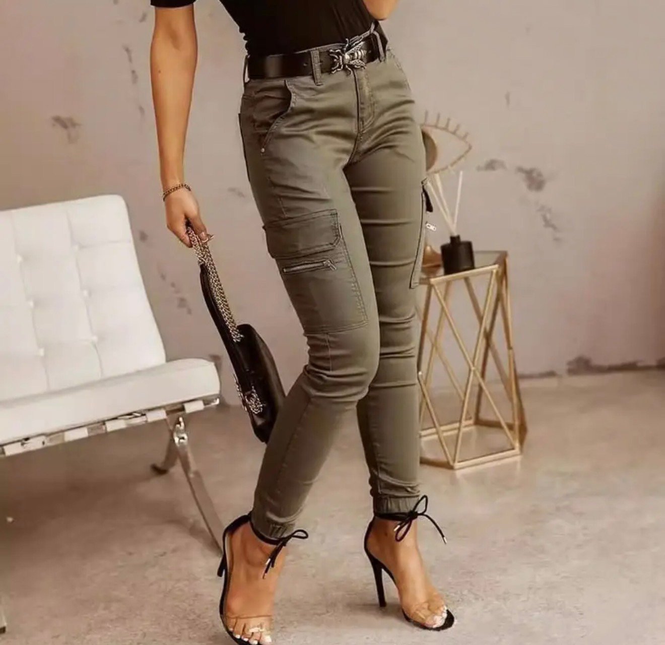 Pantalones cargo pitillo - Imagen 2