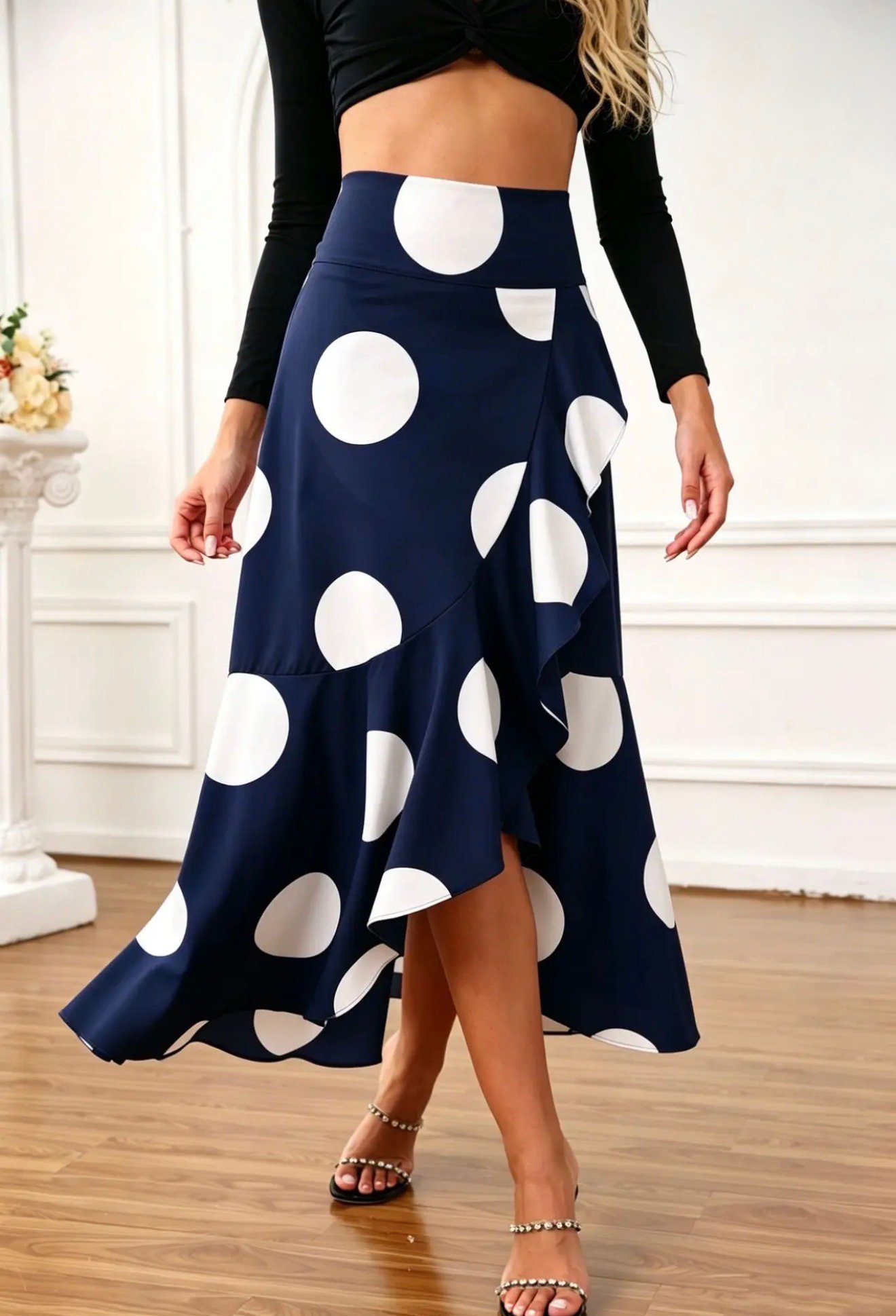 Elegante falda lunares - Imagen 6