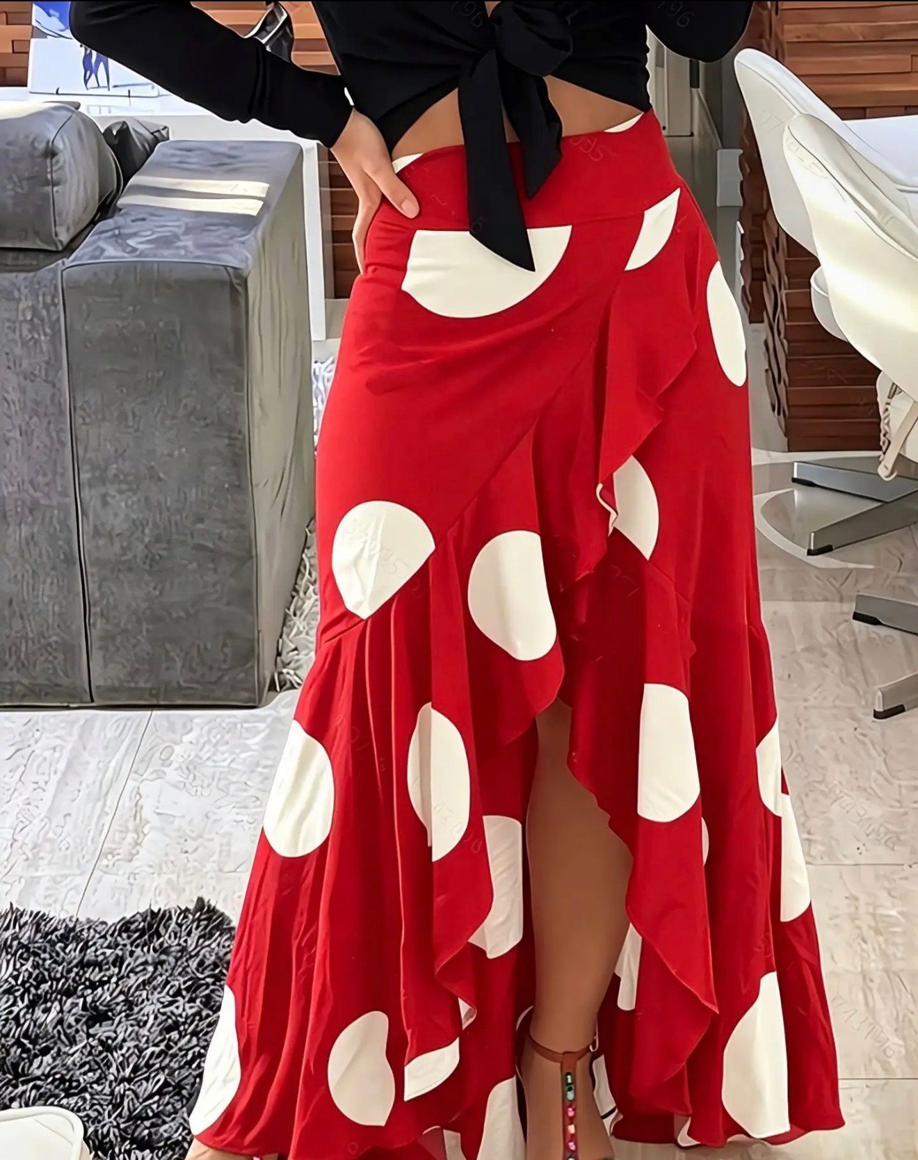 Elegante falda lunares - Imagen 3