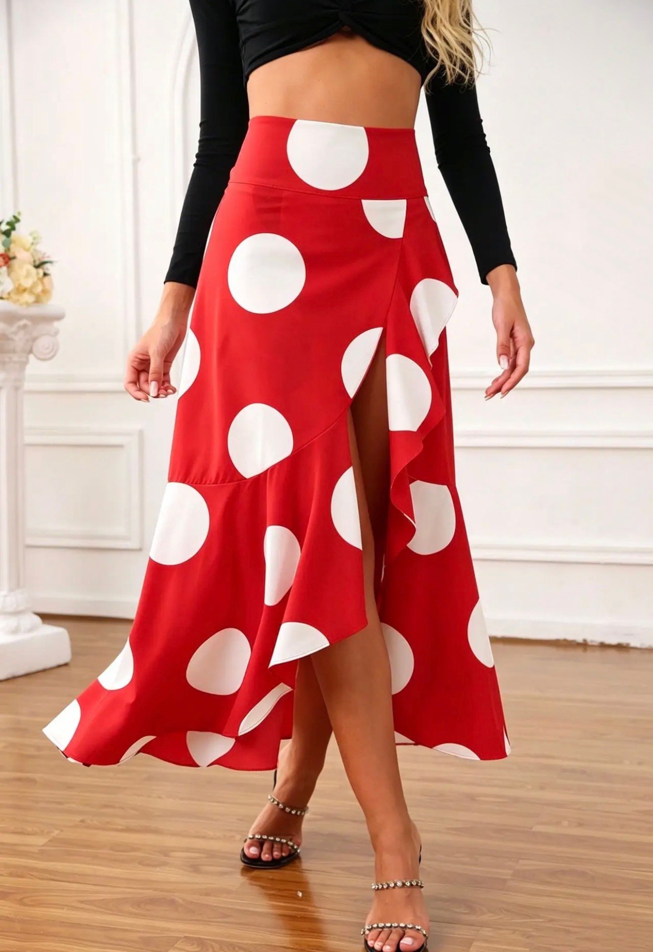 Elegante falda lunares - Imagen 4