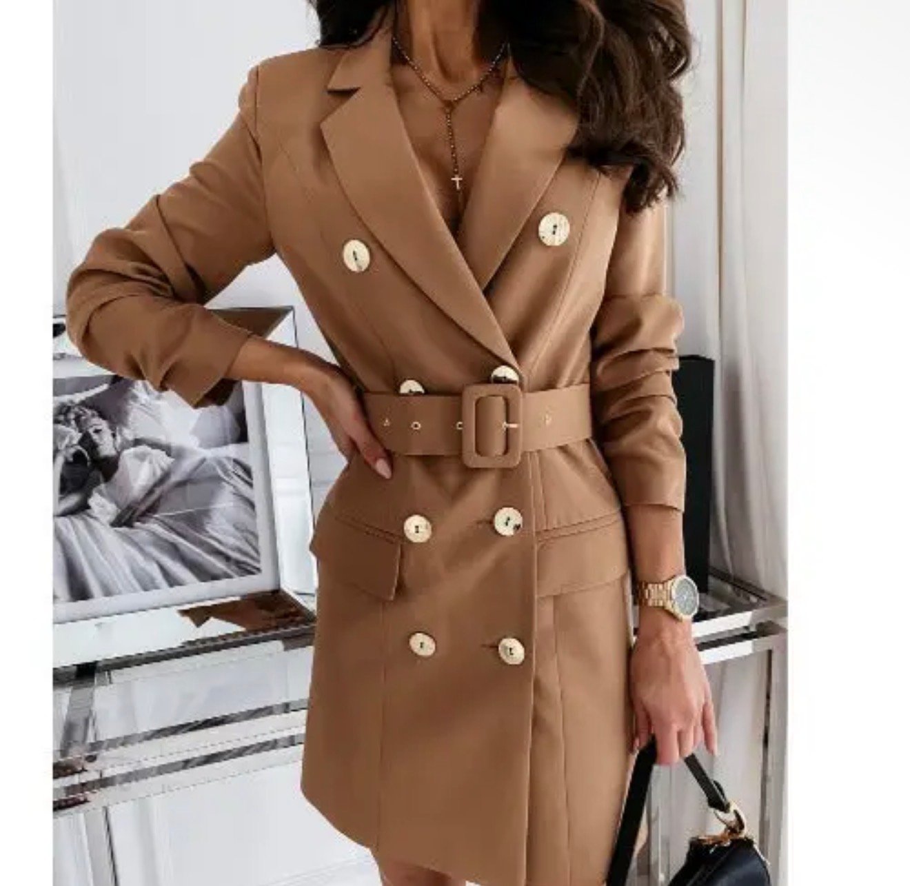 Vestido blazer cinturón - Imagen 4