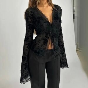 Top transparente encaje