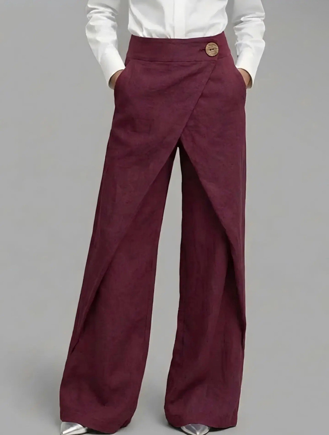 Pantalones palazzo lino