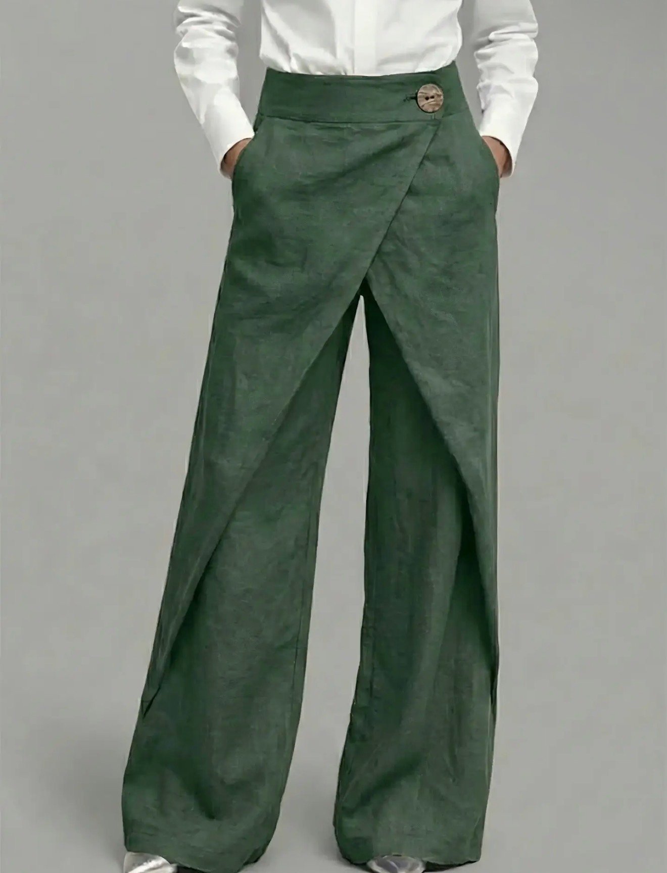 Pantalones palazzo lino - Imagen 2