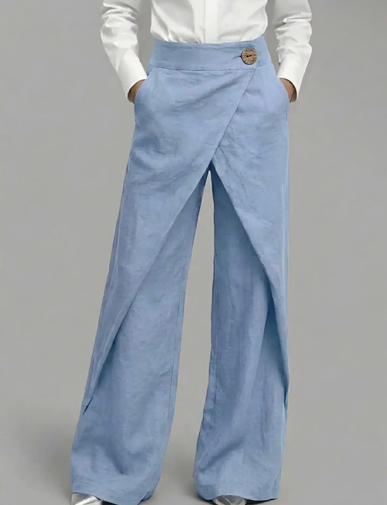 Pantalones palazzo lino - Imagen 4