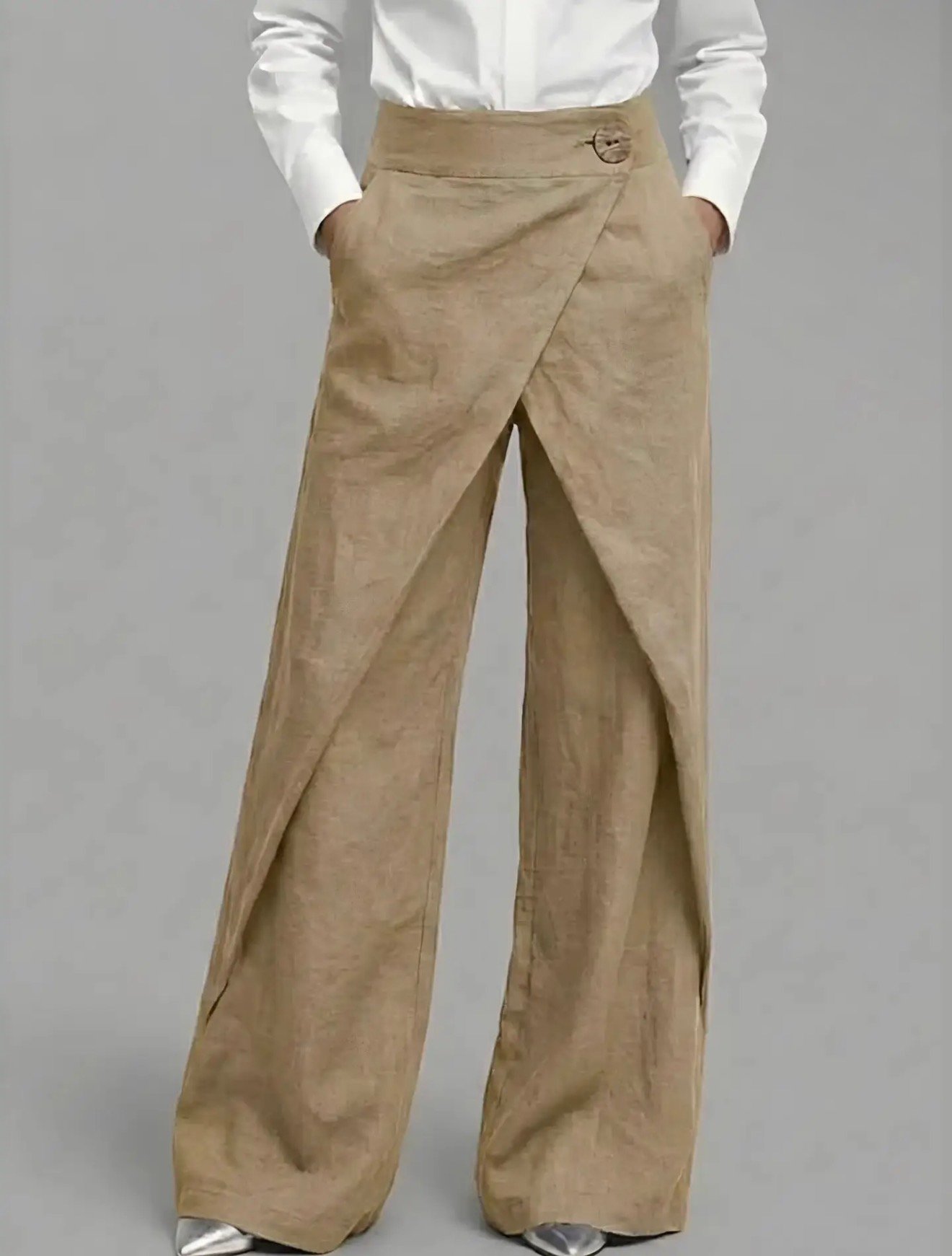 Pantalones palazzo lino - Imagen 5