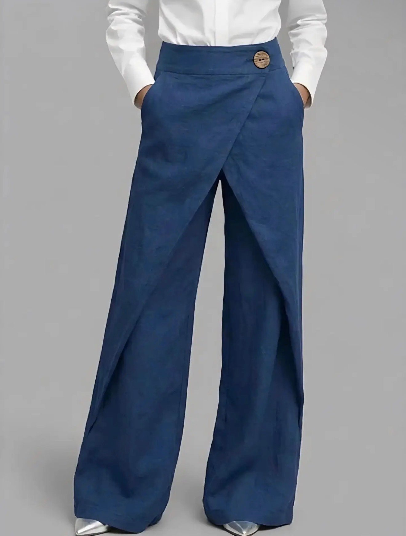 Pantalones palazzo lino - Imagen 3