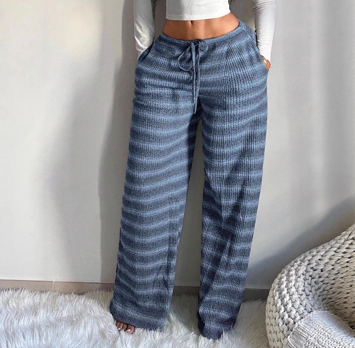 Pantalon anchos de punto